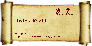 Minich Kirill névjegykártya